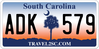 SC license plate ADK579