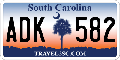 SC license plate ADK582