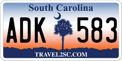 SC license plate ADK583
