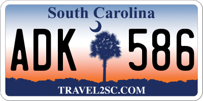 SC license plate ADK586