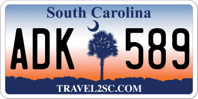 SC license plate ADK589