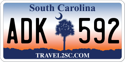SC license plate ADK592