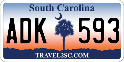 SC license plate ADK593