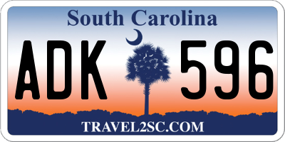 SC license plate ADK596