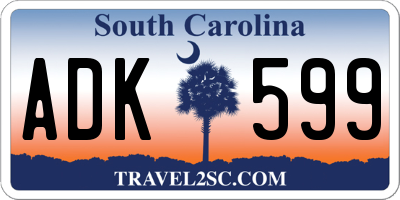 SC license plate ADK599