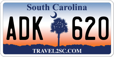 SC license plate ADK620