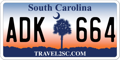 SC license plate ADK664