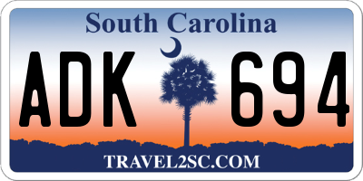 SC license plate ADK694