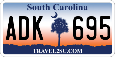 SC license plate ADK695
