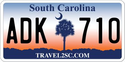 SC license plate ADK710