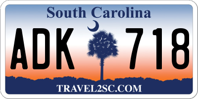 SC license plate ADK718