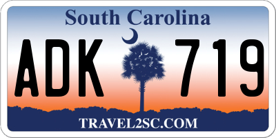 SC license plate ADK719