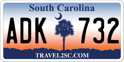 SC license plate ADK732