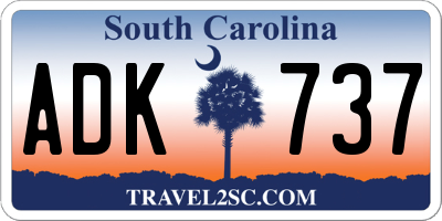 SC license plate ADK737