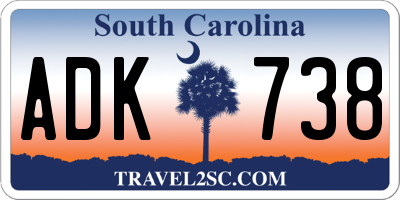 SC license plate ADK738