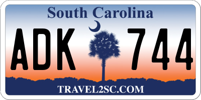 SC license plate ADK744