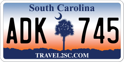 SC license plate ADK745