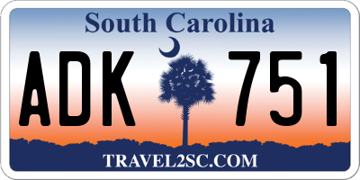SC license plate ADK751