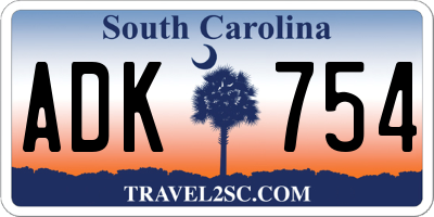 SC license plate ADK754