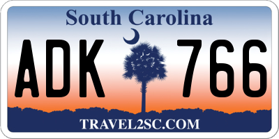 SC license plate ADK766