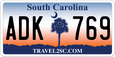 SC license plate ADK769