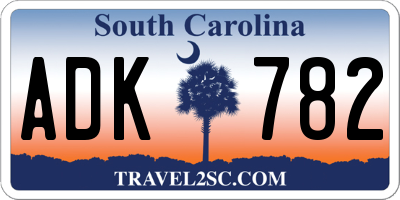 SC license plate ADK782