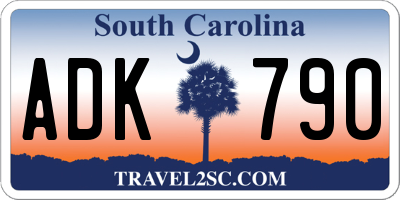 SC license plate ADK790
