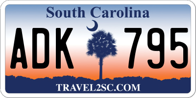 SC license plate ADK795