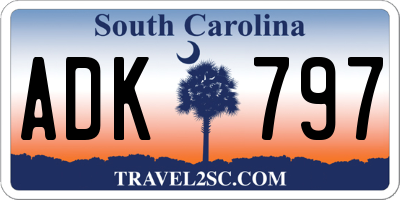 SC license plate ADK797