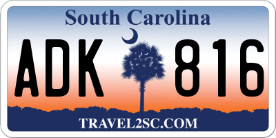 SC license plate ADK816