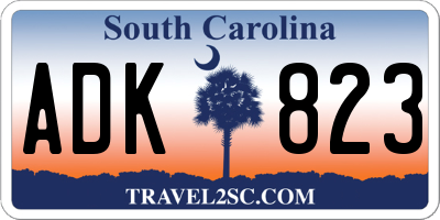 SC license plate ADK823