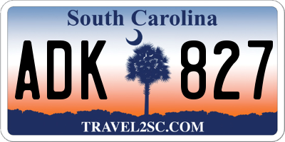 SC license plate ADK827