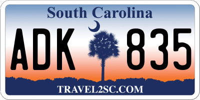 SC license plate ADK835