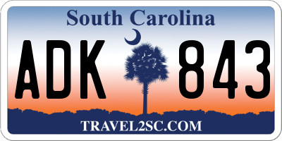 SC license plate ADK843