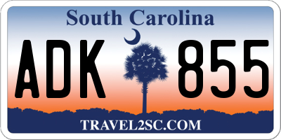 SC license plate ADK855