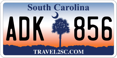 SC license plate ADK856