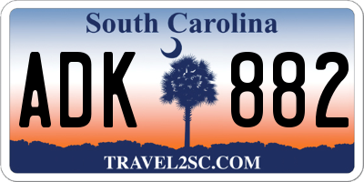 SC license plate ADK882