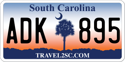 SC license plate ADK895