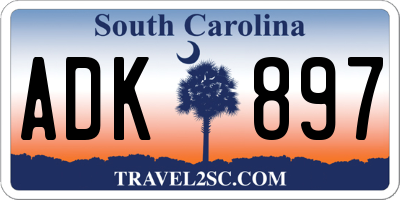 SC license plate ADK897