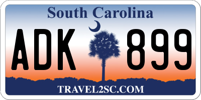 SC license plate ADK899