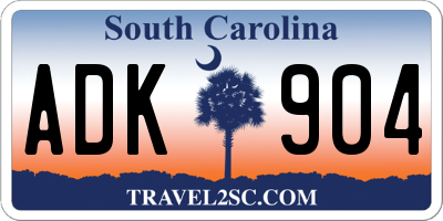 SC license plate ADK904