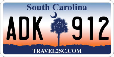 SC license plate ADK912