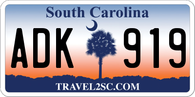 SC license plate ADK919