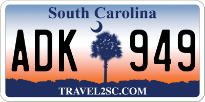 SC license plate ADK949