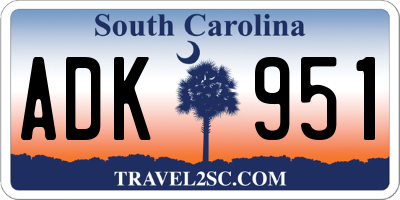 SC license plate ADK951