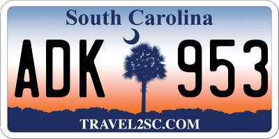 SC license plate ADK953