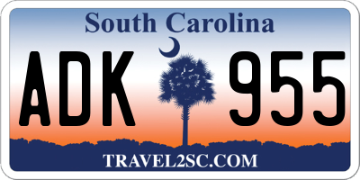 SC license plate ADK955