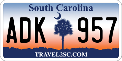 SC license plate ADK957