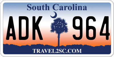 SC license plate ADK964