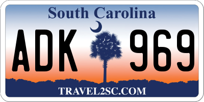 SC license plate ADK969